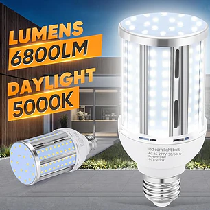 Paquete de 6 Bombillas LED Tipo Maíz XYCN 54W (Eq. 480W) | 6800 Lúmenes, 5000K Luz Fría, Base E26/E27