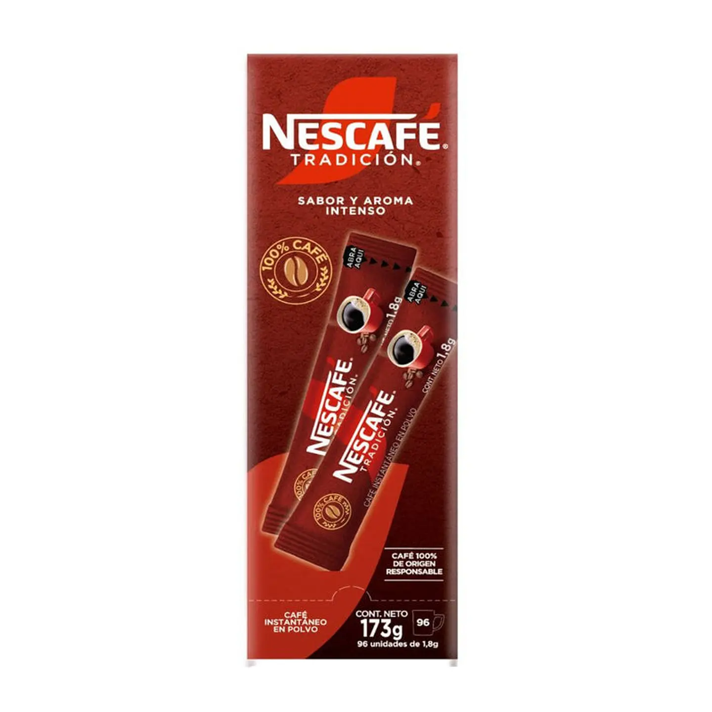 Café Instantáneo Nescafé Tradición Sticks 96 Uni 173g 1