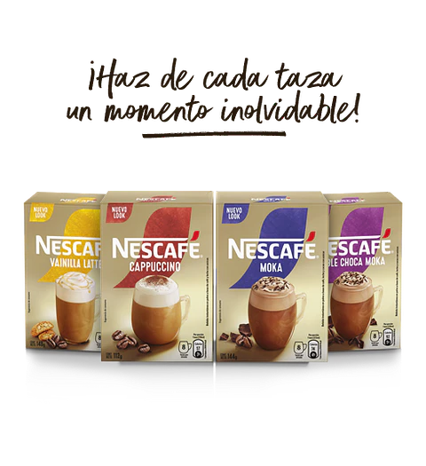 Café Instantáneo Nescafé Mix Especialidades (Vainilla Latte, Cappuccino, Moka, Double Choca Moka)