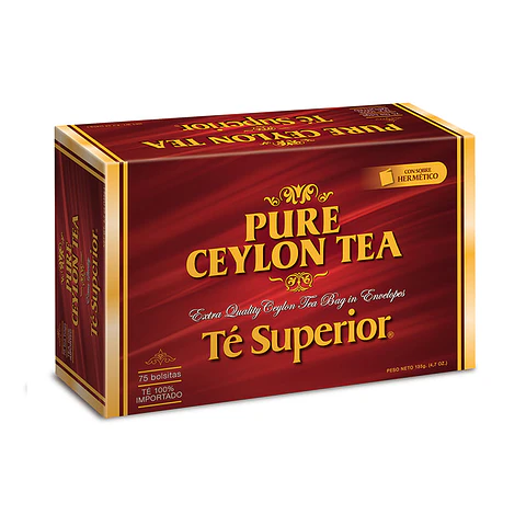 Té Ceylán Superior Pure Ceylon Tea 75 Bolsitas (135g)