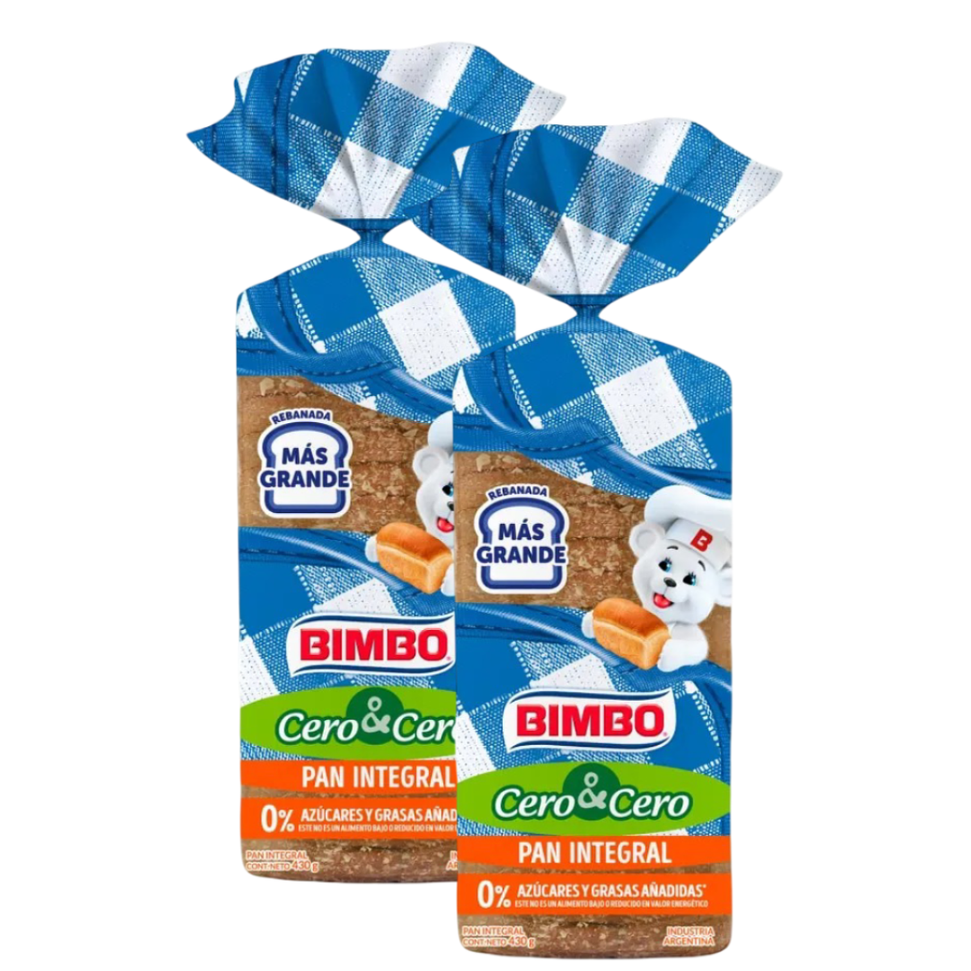 PROMO x2 - Pan Integral Bimbo - Cero Cero 1
