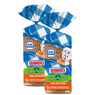 PROMO x2 - Pan Integral Bimbo - Cero Cero