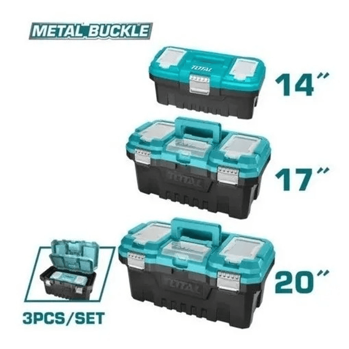 Kit Caja De Herramientas Plastica 3 Piezas Total Tpbxk0032 1