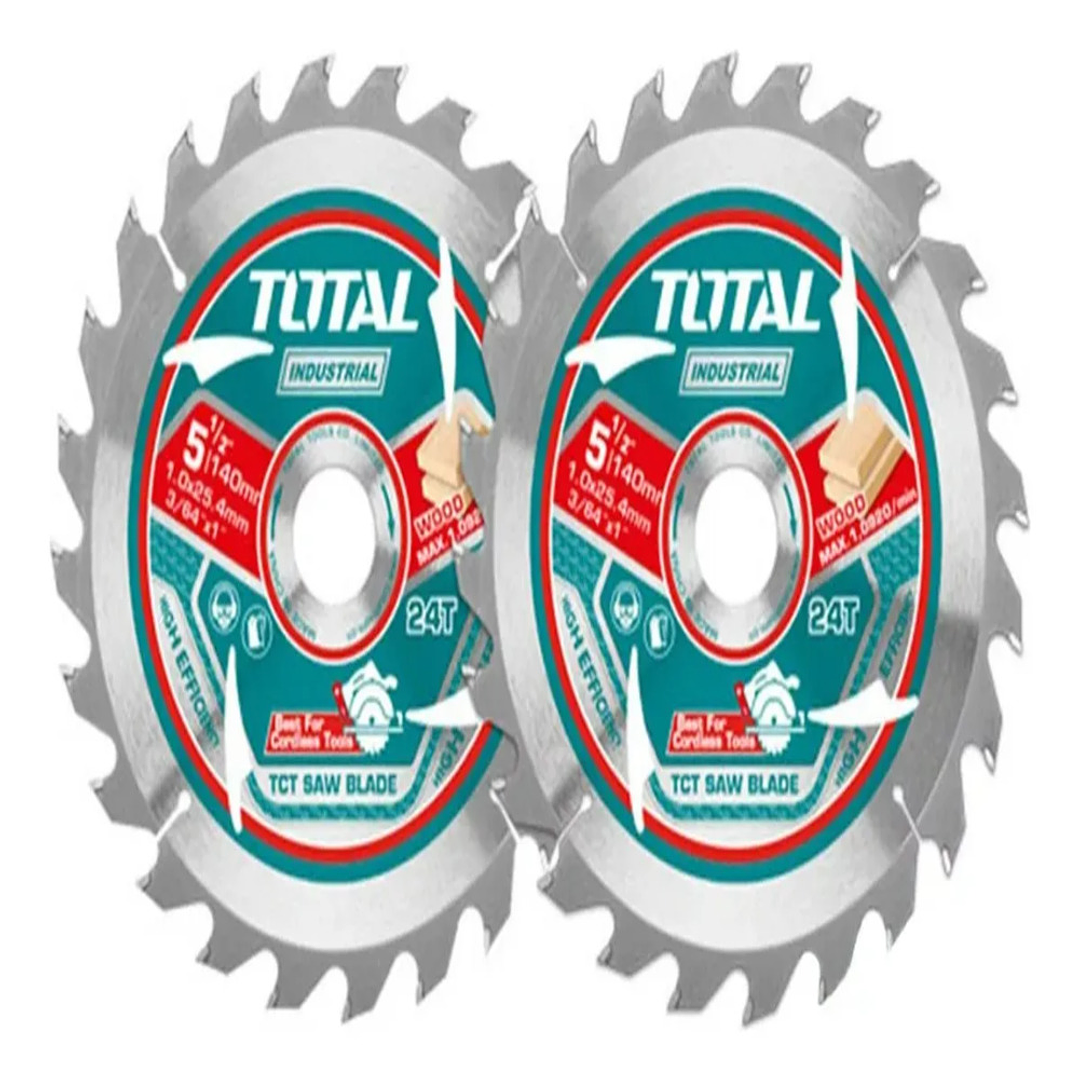 Pack 2 Hoja Disco Sierra Circular 5 1/2 24 Dientes Total 1