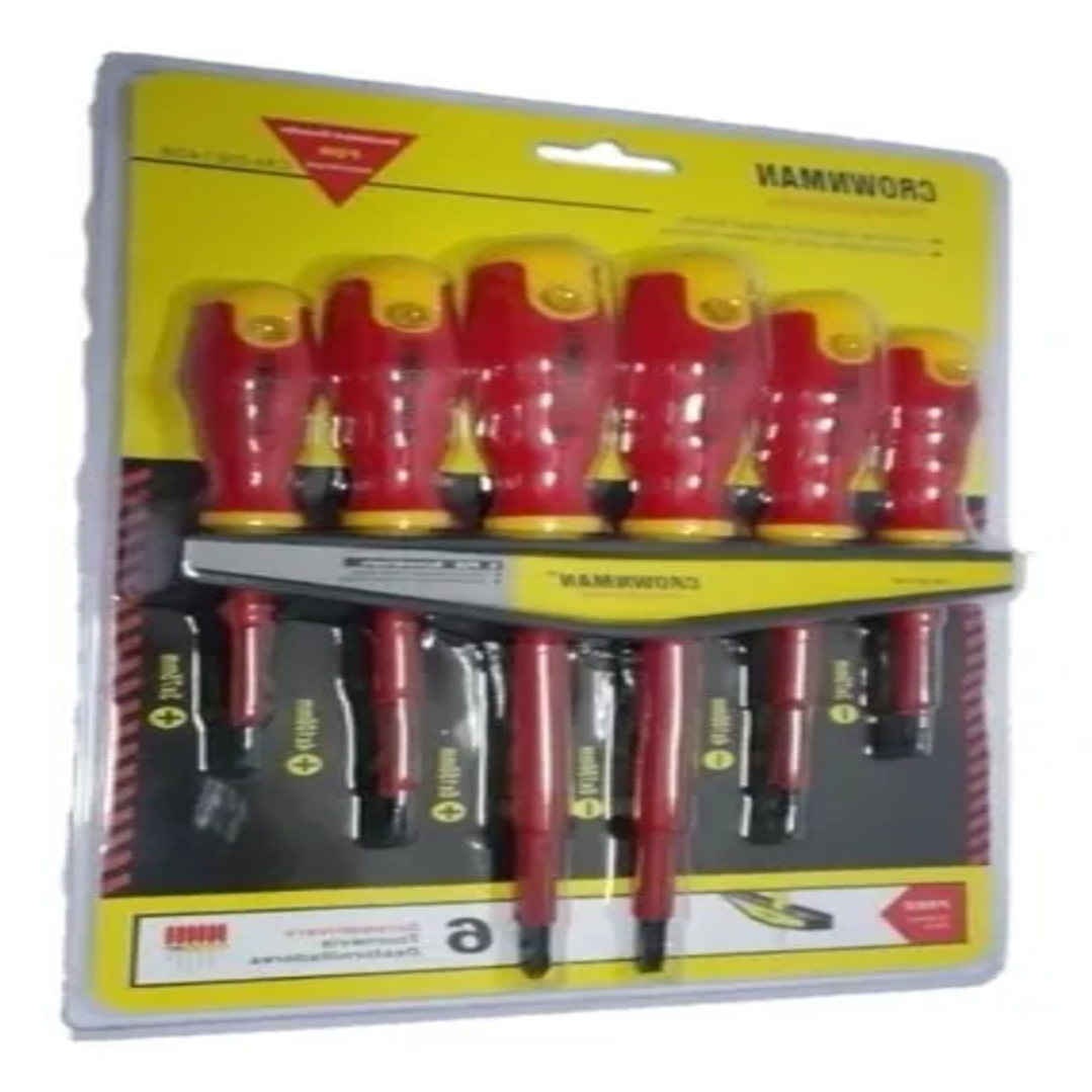 Set Kit Juego De Destornilladores Electricos 6 Piezas Makawa 1