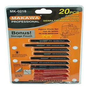 Set Juego De Hojas Para Sierra Caladora 20 Piezas Makawa