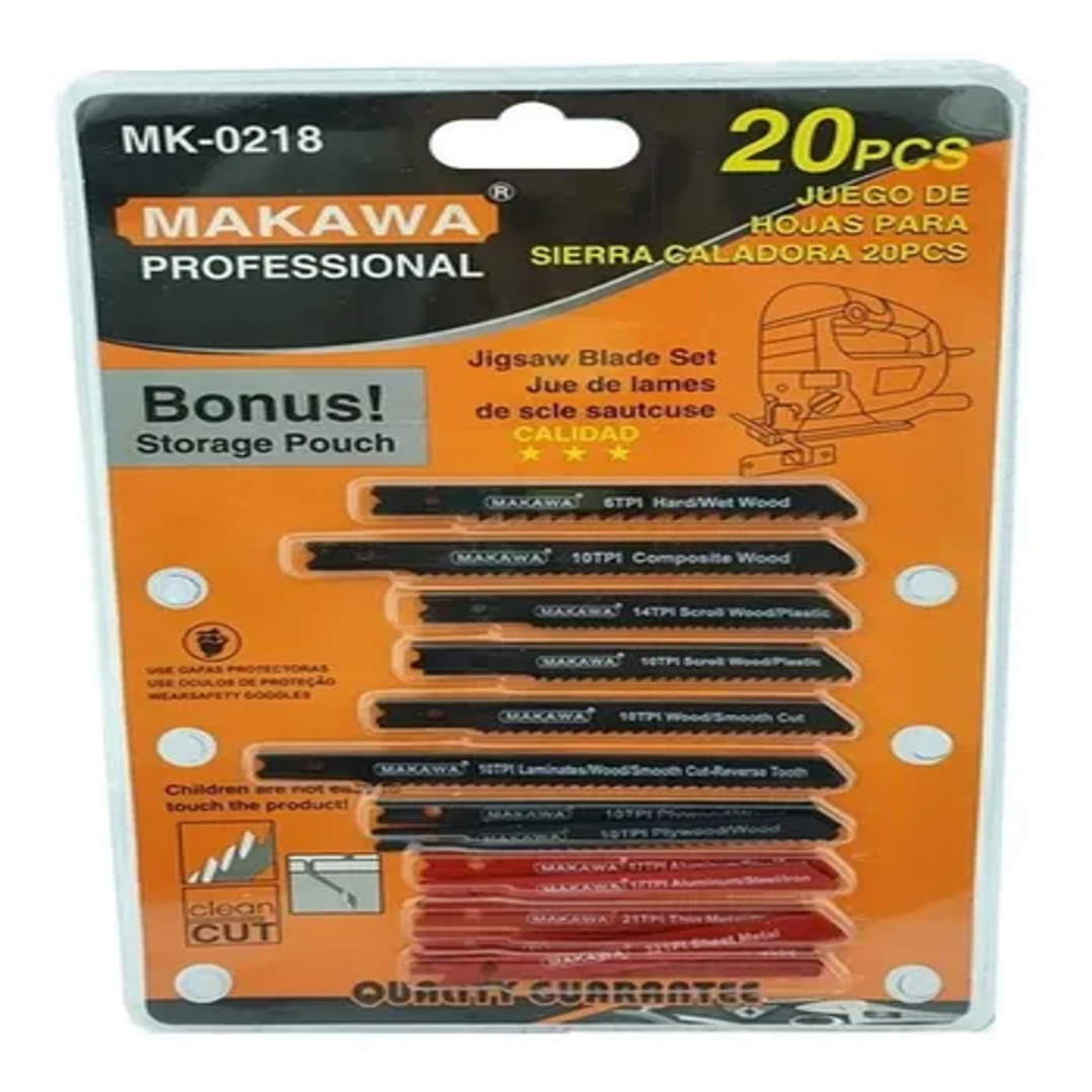 Set Juego De Hojas Para Sierra Caladora 20 Piezas Makawa 1