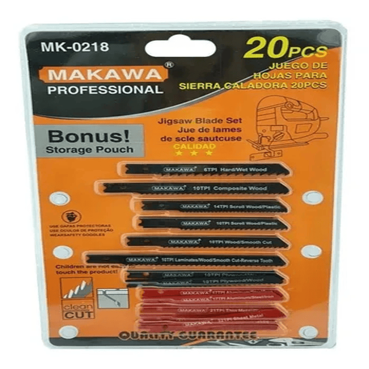 Set Juego De Hojas Para Sierra Caladora 20 Piezas Makawa 1