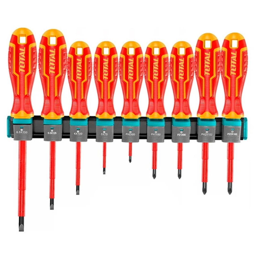 SET 9 DESTORNILLADORES AISLADOS 1000V (CERT.VDE+GS) SUPER TOTAL 1