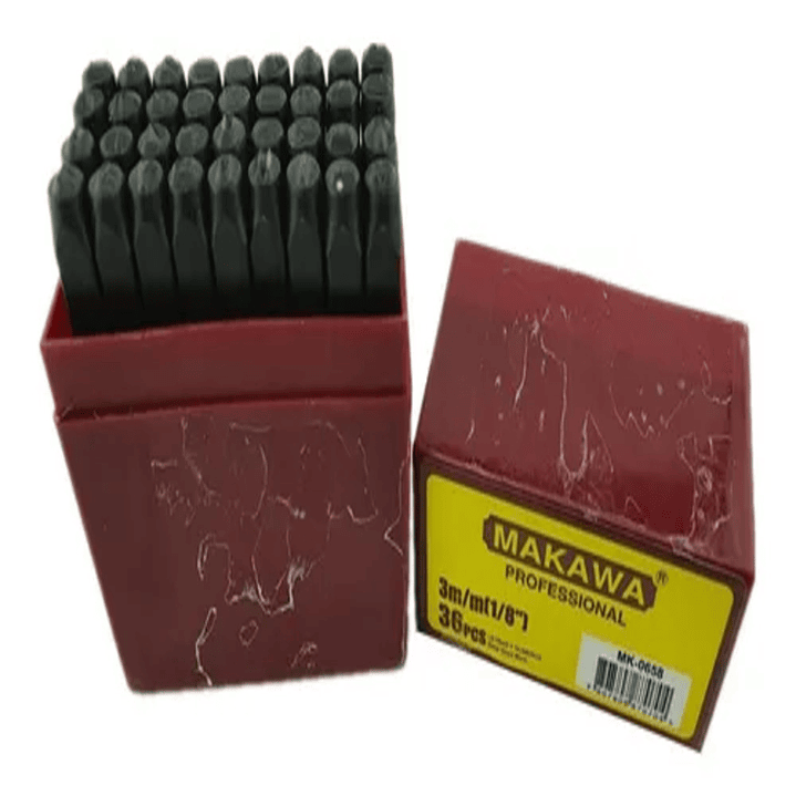 Numeros Y Letras 3mm De Golpe 36 Piezas Para Metales Makawa 1