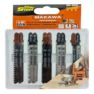 Set Jgo De Hojas Para Sierra Caladora P/ Madera 10 Pcs Mk
