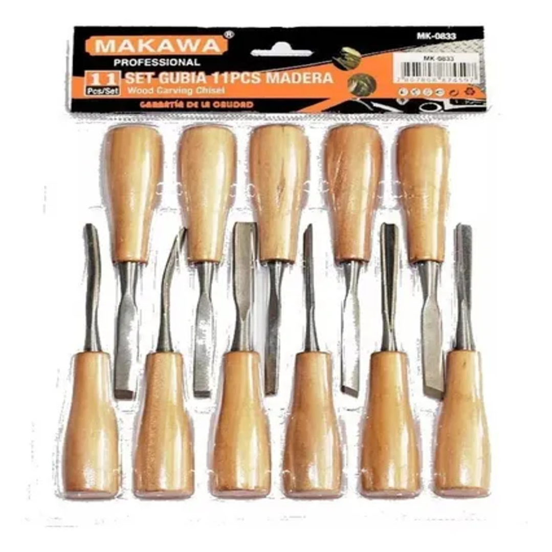 Juego De Cinceles Para Tallar Madera Gubia 11 Piezas Makawa 1