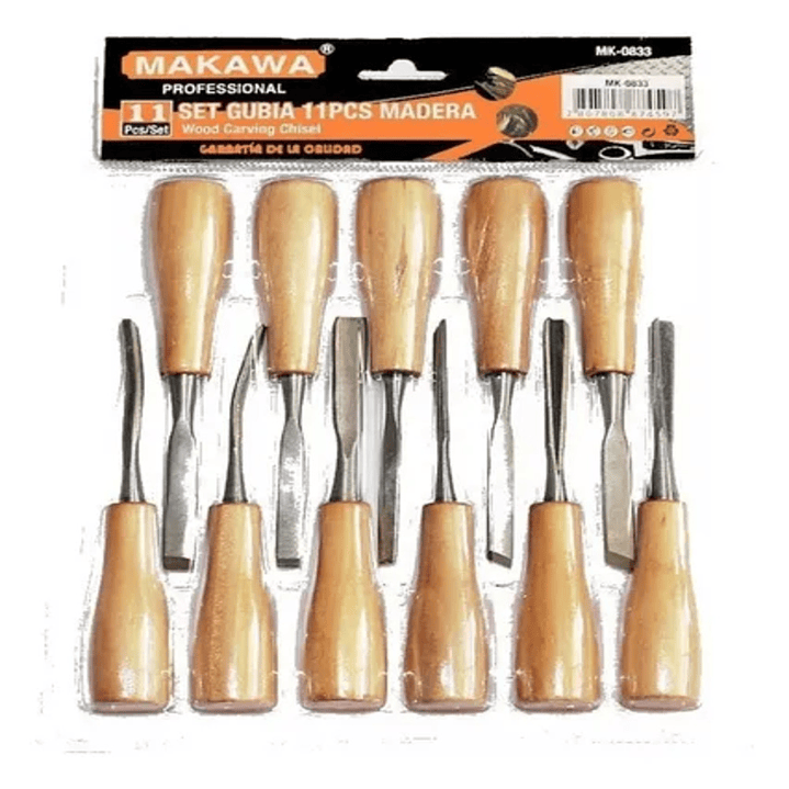 Juego De Cinceles Para Tallar Madera Gubia 11 Piezas Makawa 1