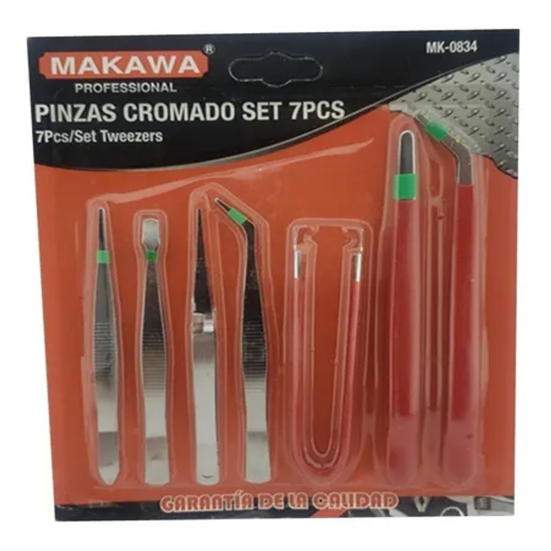 Set Kit Juego De Pinzas Cromado 7 Piezas Makawa 1