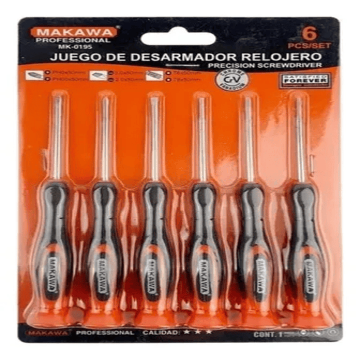 JGO DESTORNILLADOR RELOJERO X6PCS MAKAWA 1