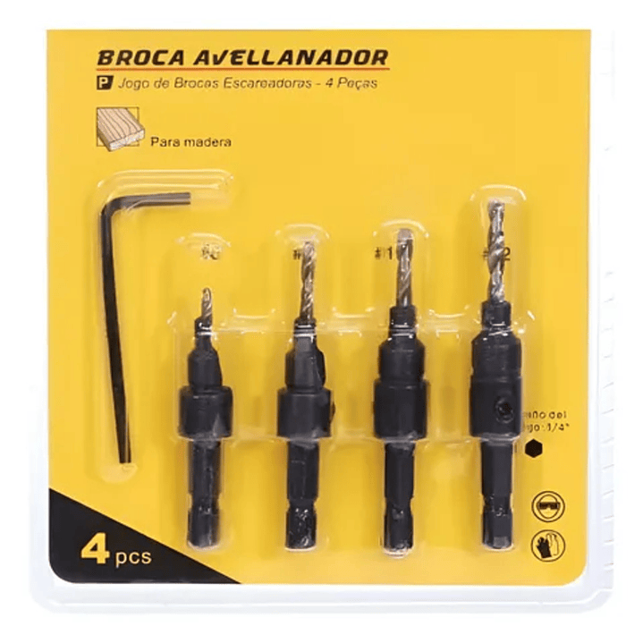 JGO BROCAS PILOTO AVELLANADOR POR 4PCS MAKAWA 1