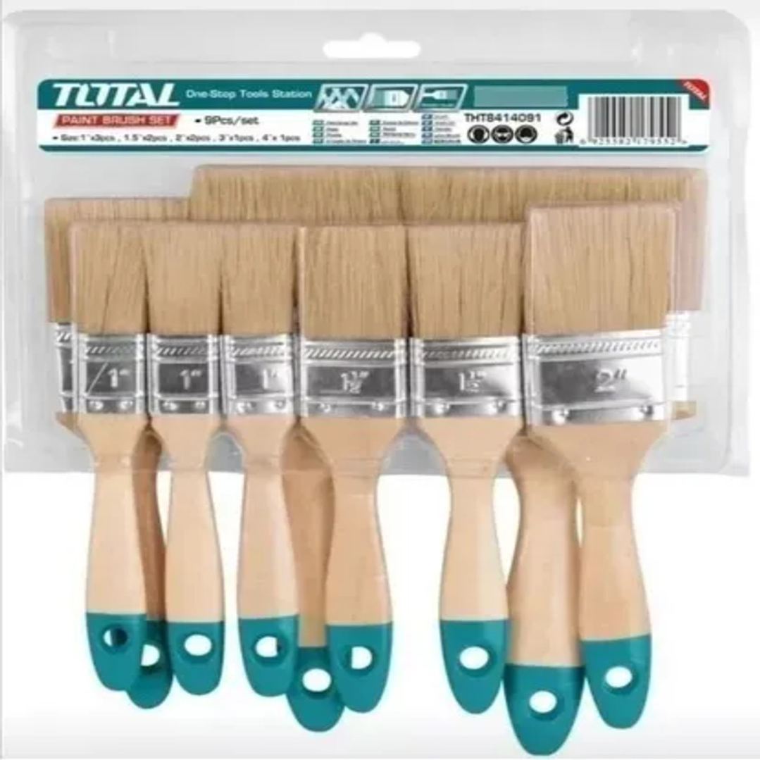 Set De Brochas Con Mango De Madera 9 Piezas Total Tht8414091 1