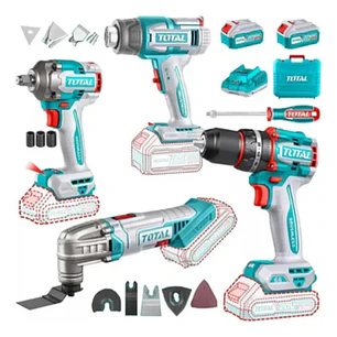 Llave Impacto+ Taladro+ Pistola De Calor+oscilante 20v Total