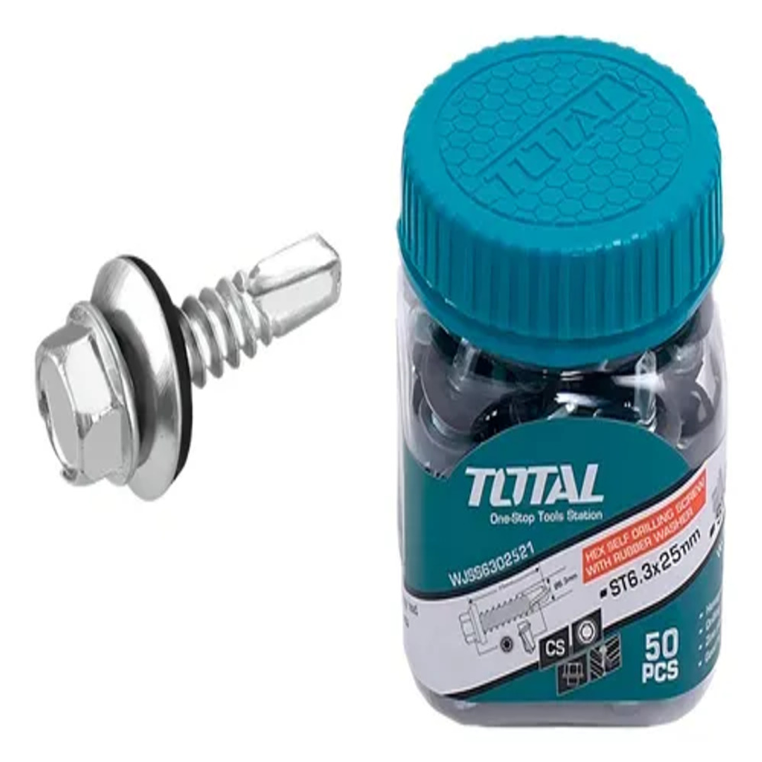 Tornillo Autoperforante C/golilla De 6.3 X 25mm 50 Und Total 1