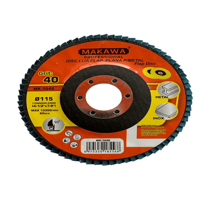 DISCO TRASLAPADO 115MM 40# ZIRCONIUM MAKAWA 1