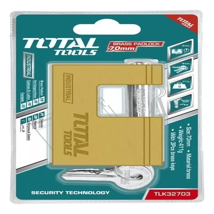 CANDADO JUMBO DE BRONCE 70MM TOTAL 1