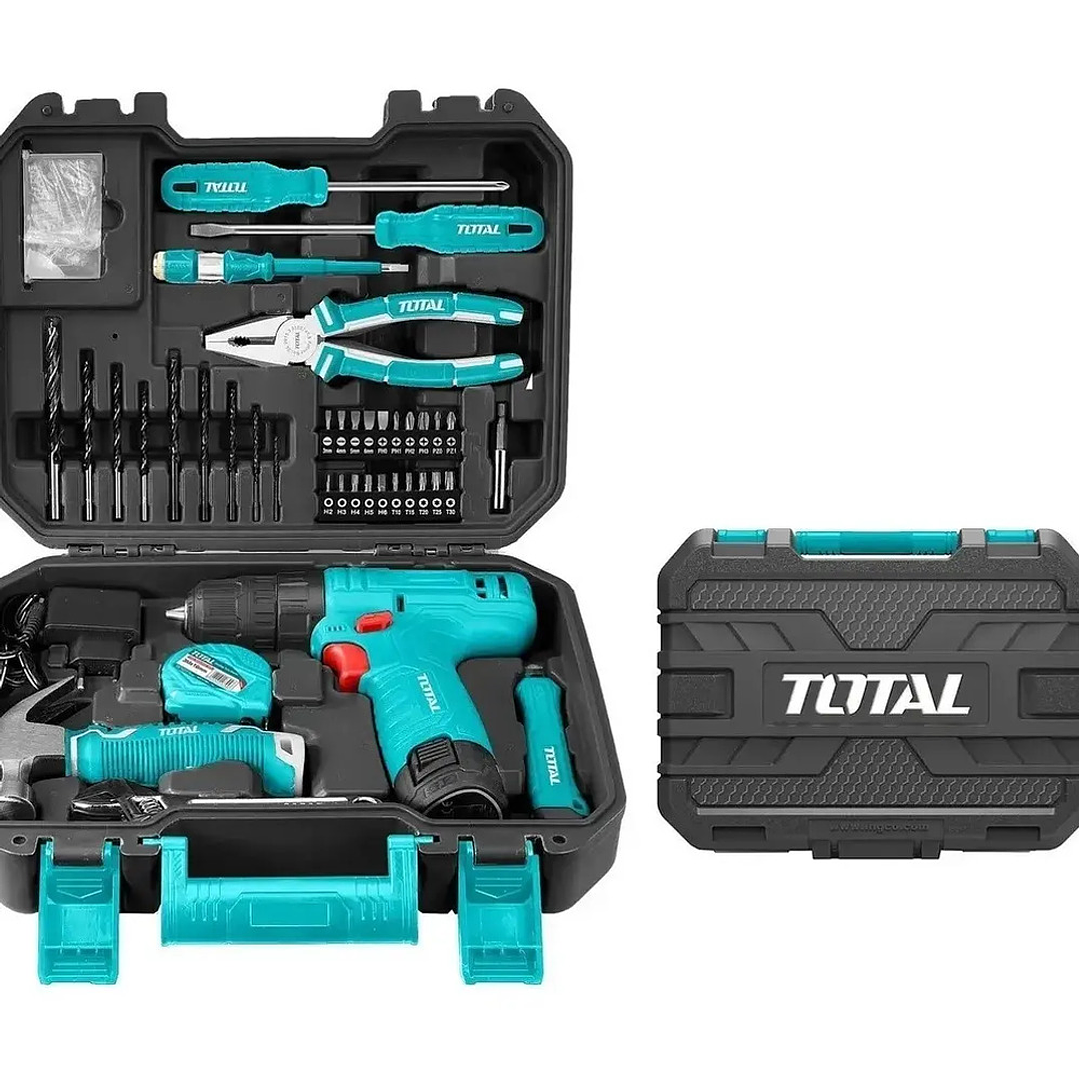 Set Atornillador 12v + Herramientas 81 Pcs Total Thkthp10812 1