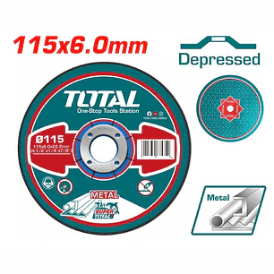 DISCO DESBASTE P/ METAL ABRASIVO 115MM X 6MM TOTAL