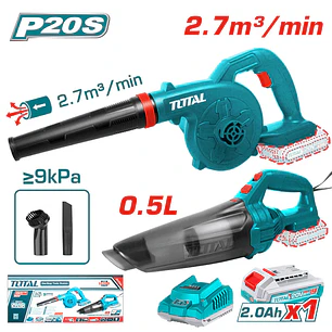 Kit Aspiradora + Soplador Inalámbrico 20v Total Tosli240998
