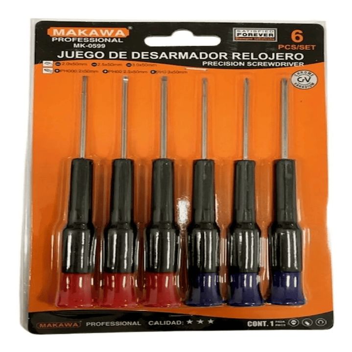 JGO DESTORNILLADOR RELOJERO 6PCS MAKAWA 1