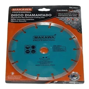 DISCO DIAMANTADO 180MM CELESTE SEGMENTADO MAKAWA