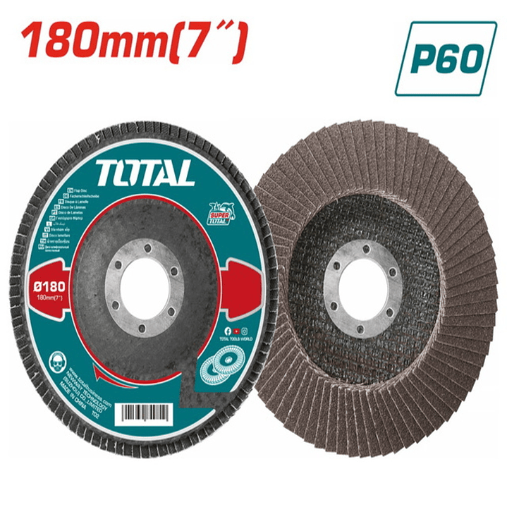 DISCO TRASLAPADO 180MM P60 TOTAL 1