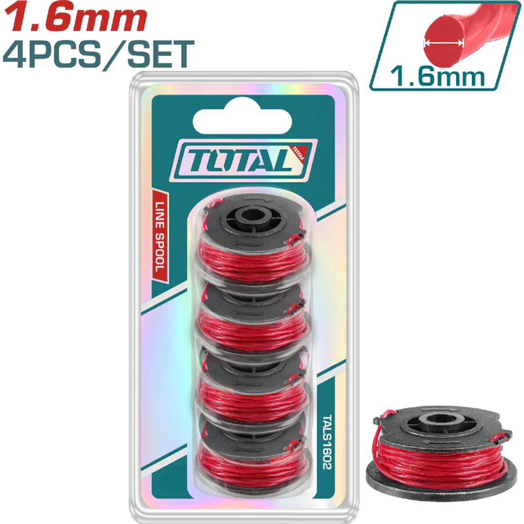 Set De Hilo Nylon P/ Orilladora 4 Piezas Total Tals1602 1