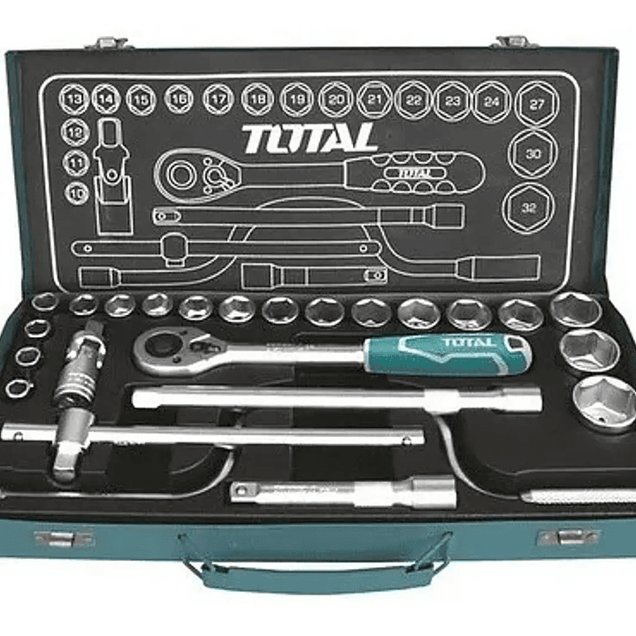 Set Juego Dados Cuadrante 1/2 Pulgada 24 Pcs Total Tht141253 1