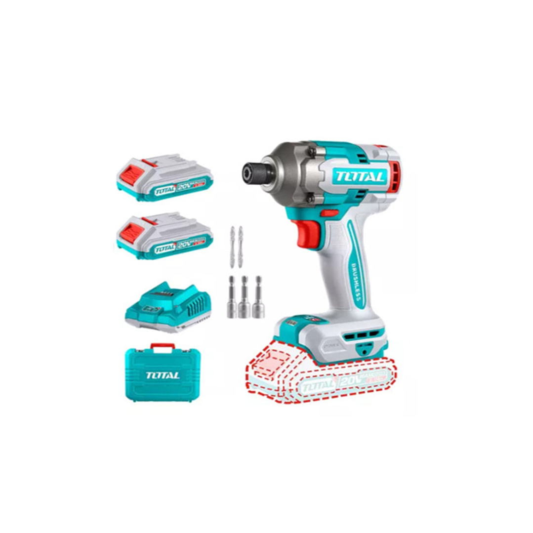 Atornillador De Impacto 20v 285nm + Bateria + Cargador Total Tirli2028 1