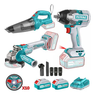 Kit Llave Impacto + Esmeril + Aspiradora Total Tosli240789