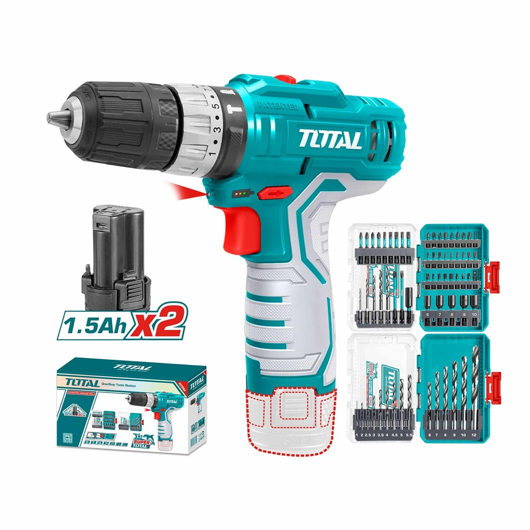 Taladro Inalambrico 10mm 12v + Bateria + Cargador Total Tosli241197 1