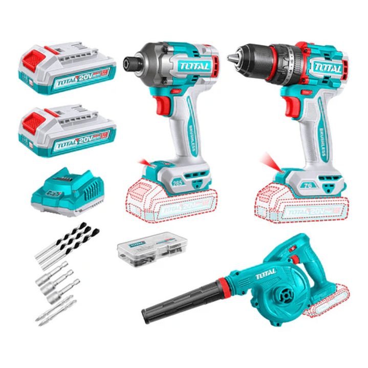 KIT TALADRO IMAPACT+ATORNILLADOR IMPACT+SOPLAD 1