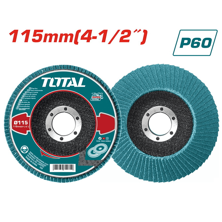 DISCO TRASLAPADO 115MM P60 ZIRCONIUM P/ METAL TOTAL  1