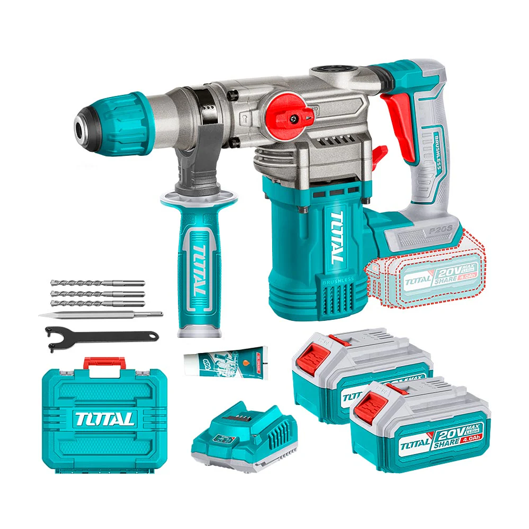 Rotomartillo A Batería 28mm Total Tools Trhli202882 Color Turquesa Frecuencia 50 60hz 1