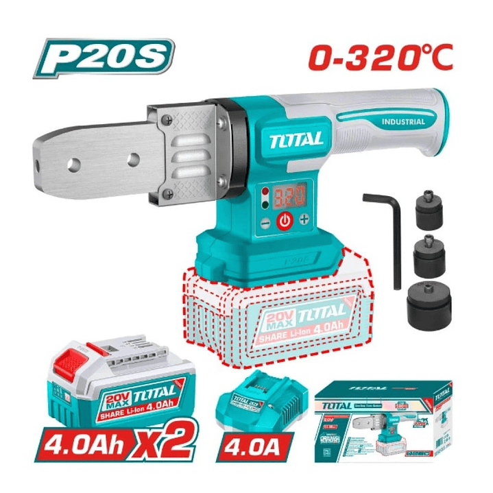 MAQUINA TERMOFUSION INALAMBRICA 20V CON BATERIA Y CARGADOR 1