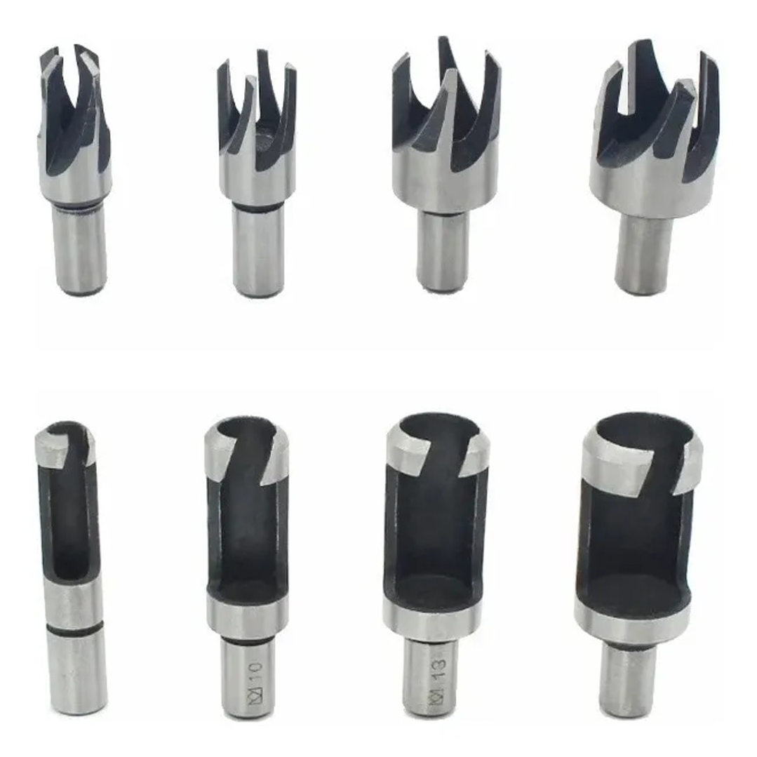 JGO BROCA ESPIGA TARUGO TAPA TORNILLO Y CONICAS CORCHO POR 8PCS 6-22mm 1
