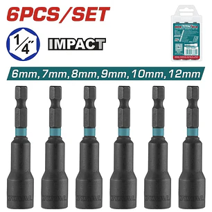 ADAPTADORES PARA TALADRO PUNTA MAGNETICA 6 PIEZAS TOTAL