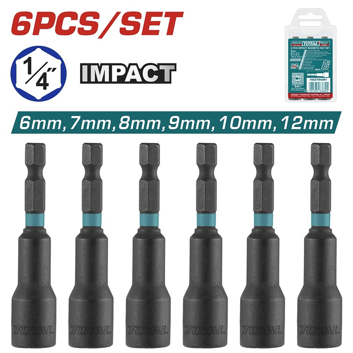 ADAPTADORES PARA TALADRO PUNTA MAGNETICA 6 PIEZAS TOTAL 1