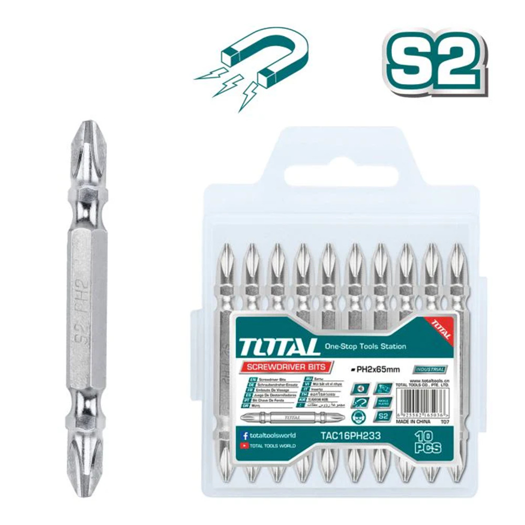 JGO PUNTA DESTORNILLADOR POR 10PCS PH2 65MM TOTAL 1