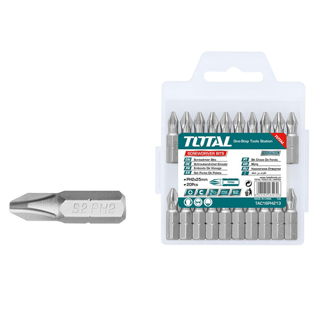 JGO PUNTA DESTORNILLADOR POR 20PCS PH2 25MM TOTAL 1