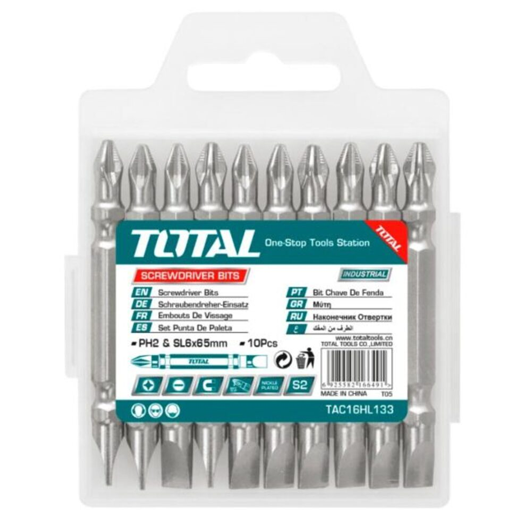 JGO PUNTA DESTORNILLADOR POR 10PCS PH2+SL 6.0, 65MM TOTAL 1