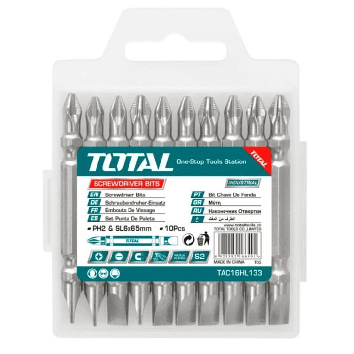 JGO PUNTA DESTORNILLADOR POR 10PCS PH2+SL 6.0, 65MM TOTAL 1