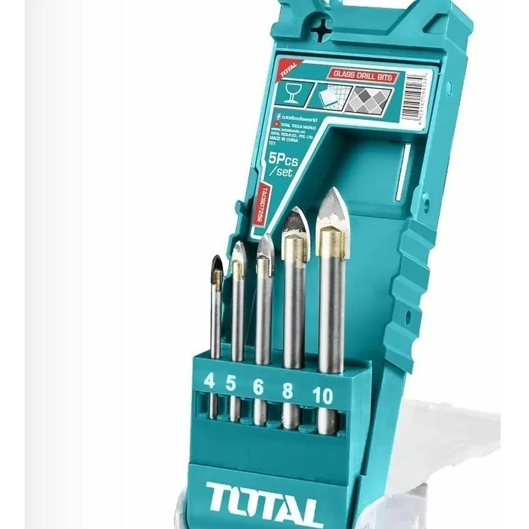 JGO BROCAS X5PCS PUNTA FLECHA P/ VIDRIO TOTAL  1