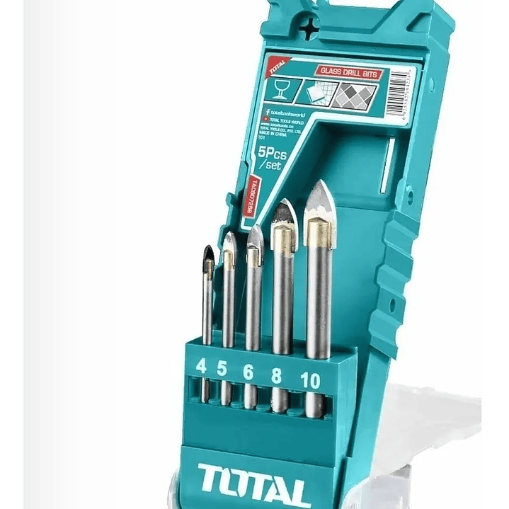 JGO BROCAS X5PCS PUNTA FLECHA P/ VIDRIO TOTAL  1