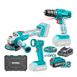 KIT TALADRO + ESMERIL + LAMPARA  20V TOTAL